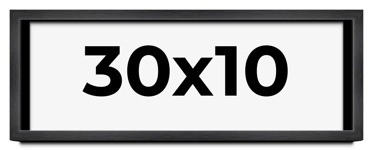Panoramic Minimalist Grey Picture Frame - UV Acrylic, Foam Board Backing, Hanging Hardware